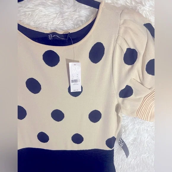 NEW YORK & COMPANY Color-block Midi Dress - Picture 3 of 5